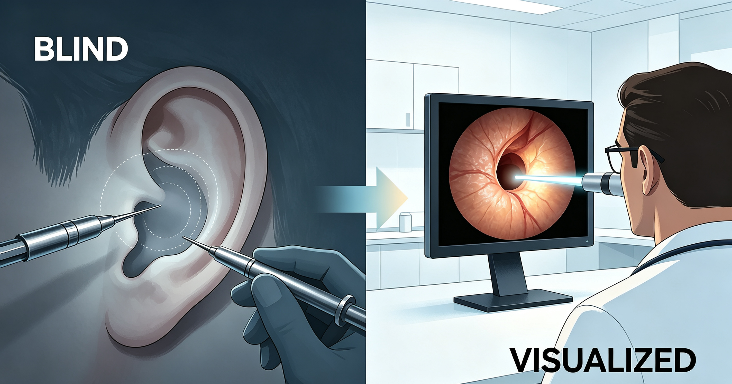 The Shift from Blind Ear Irrigation to Visualized Pulsatile Irrigation: Reducing Tympanic Membrane P